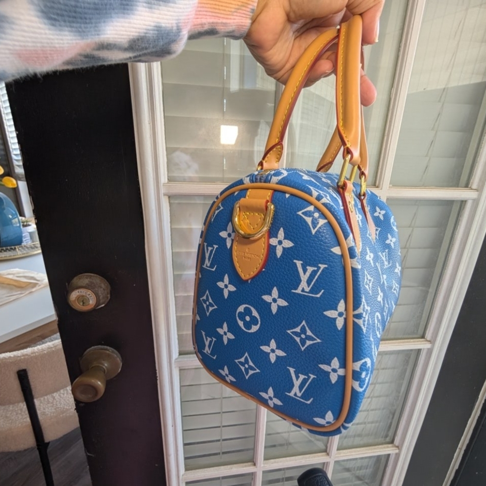 Inspired "Speedy" Blue Monogram Crossbody - Picture 11 of 11